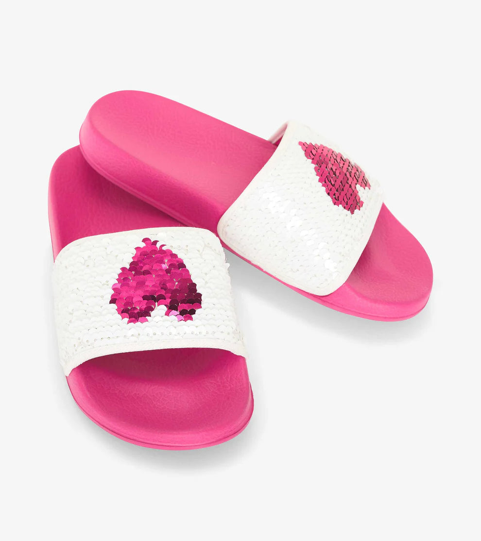 Heart Sequin Slide on Sandals