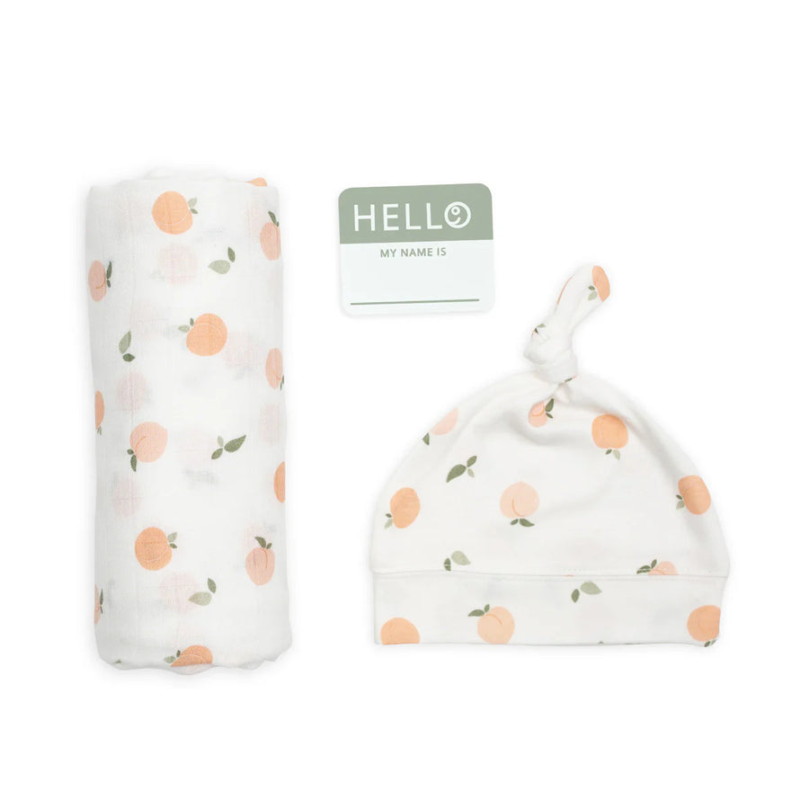 Hello World Swaddle & Knotted Hat Set