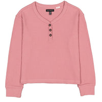 Girls' Long Sleeved Super Soft Thermal Knit Henley