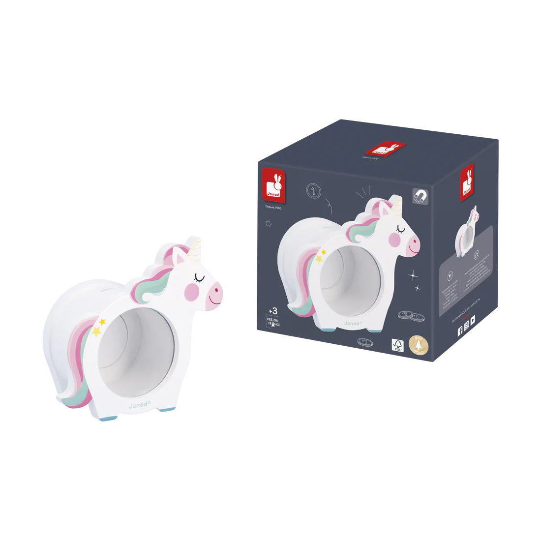 Wooden Unicorn Money Box
