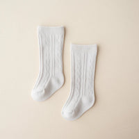 Bamboo Cable Knit Knee High Socks