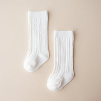 Bamboo Cable Knit Knee High Socks