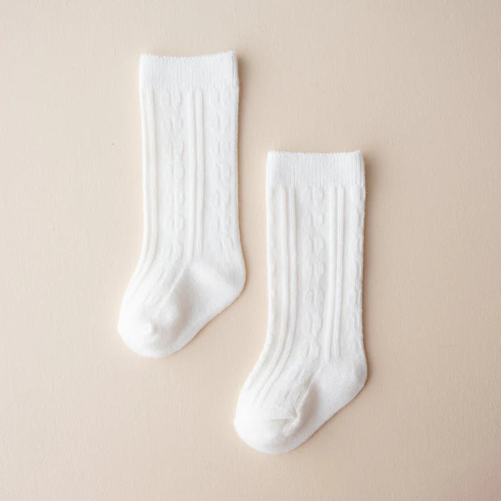 Bamboo Cable Knit Knee High Socks