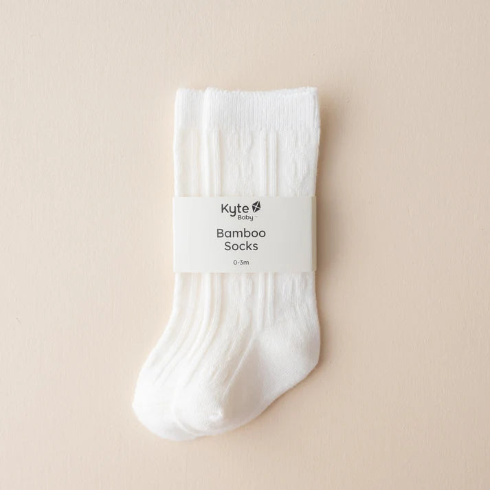 Bamboo Cable Knit Knee High Socks