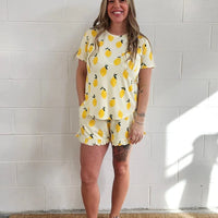 Ladies Bamboo Ruffled Short Set