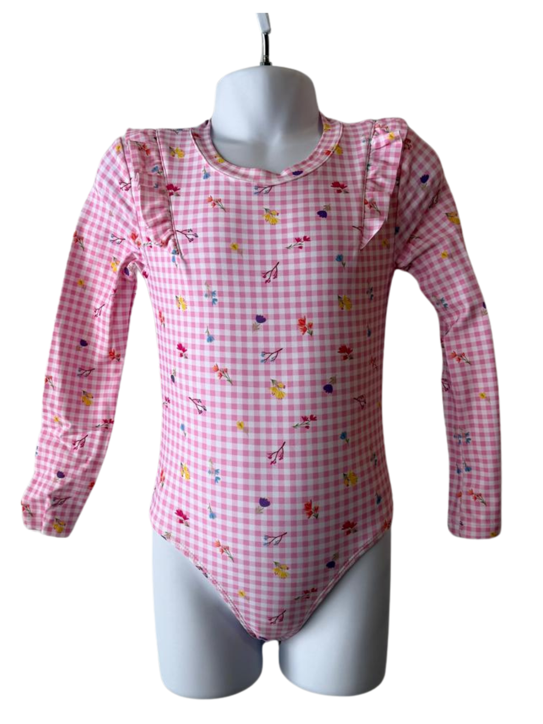 Long Sleeve Ruffle Shoulder Swimsuit