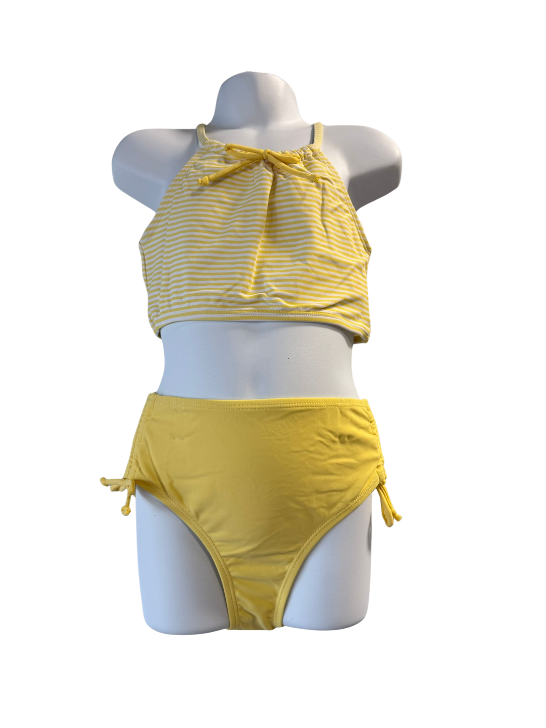 Ribbed Bikini Set — Keyhole Back & Bow Detail