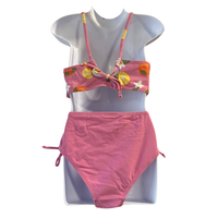 Ribbed Bikini Set — Keyhole Back & Bow Detail