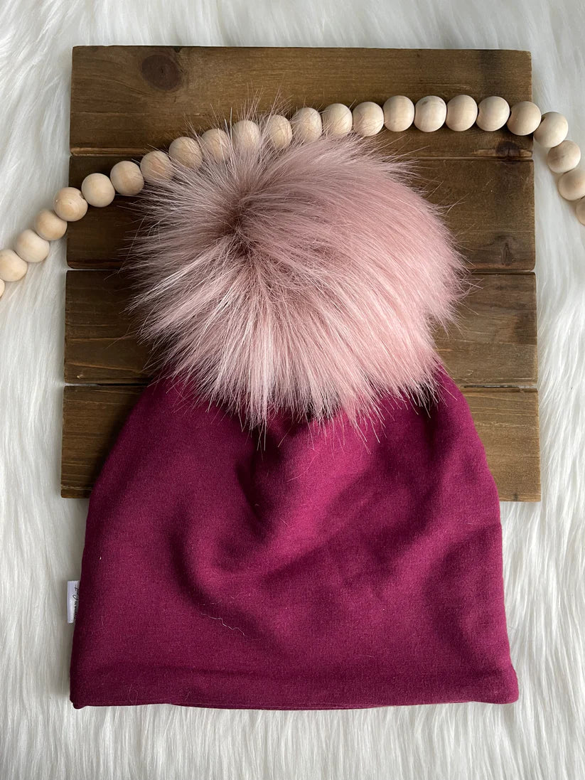 Bamboo Terry Beanie with Pom Pom