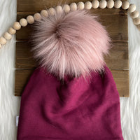 Bamboo Terry Beanie with Pom Pom