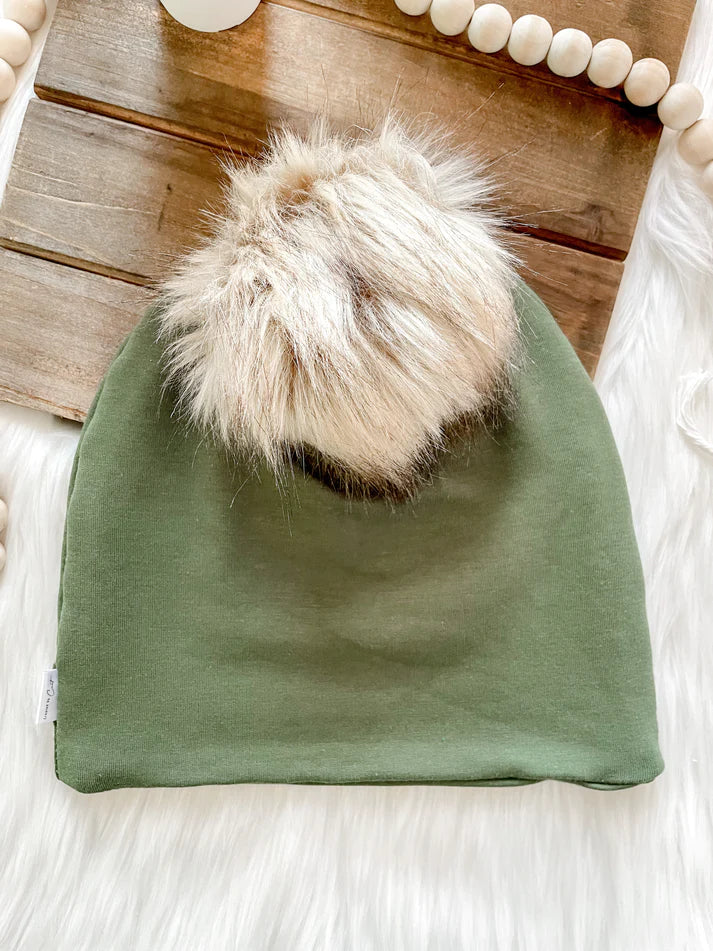 Bamboo Terry Beanie with Pom Pom