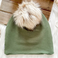 Bamboo Terry Beanie with Pom Pom