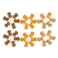 Wood Mandala Mushrooms - 36pc (browns)