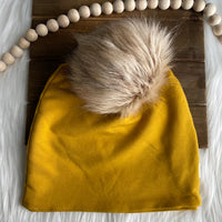 Bamboo Terry Beanie with Pom Pom