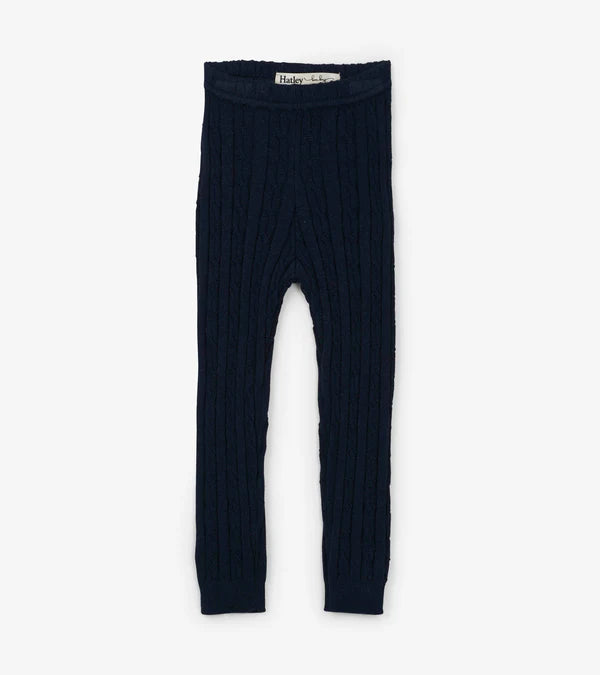 Navy Cable Knit Baby Leggings