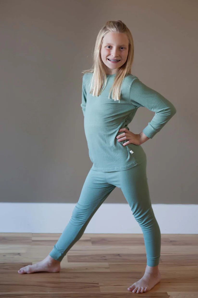 Bamboo Ribbed 2 piece Long Sleeve Pajamas