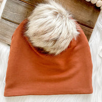 Bamboo Terry Beanie with Pom Pom