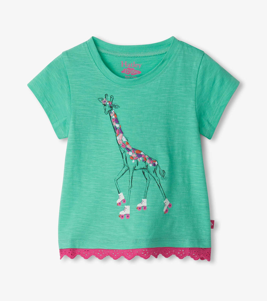 Baby & Toddler Giraffe Eyelet Trim T-Shirt