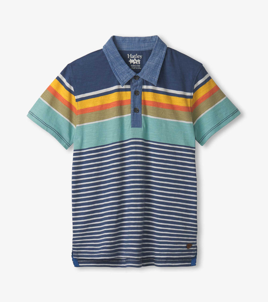 Boys Nautical Striped Polo Tee