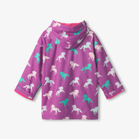 Girls Leaping Horses Zip Up Rain Jacket