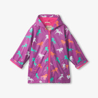 Girls Leaping Horses Zip Up Rain Jacket