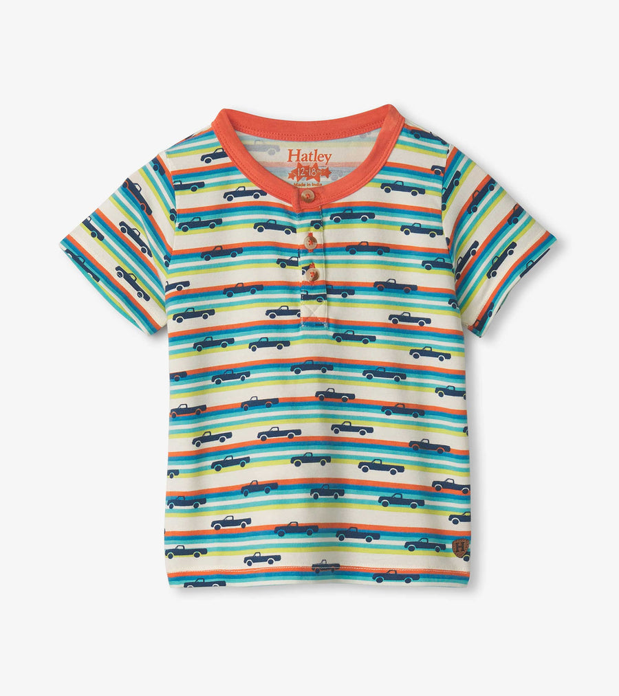 Baby & Toddler Pick up Truck Bamboo Henley Tee