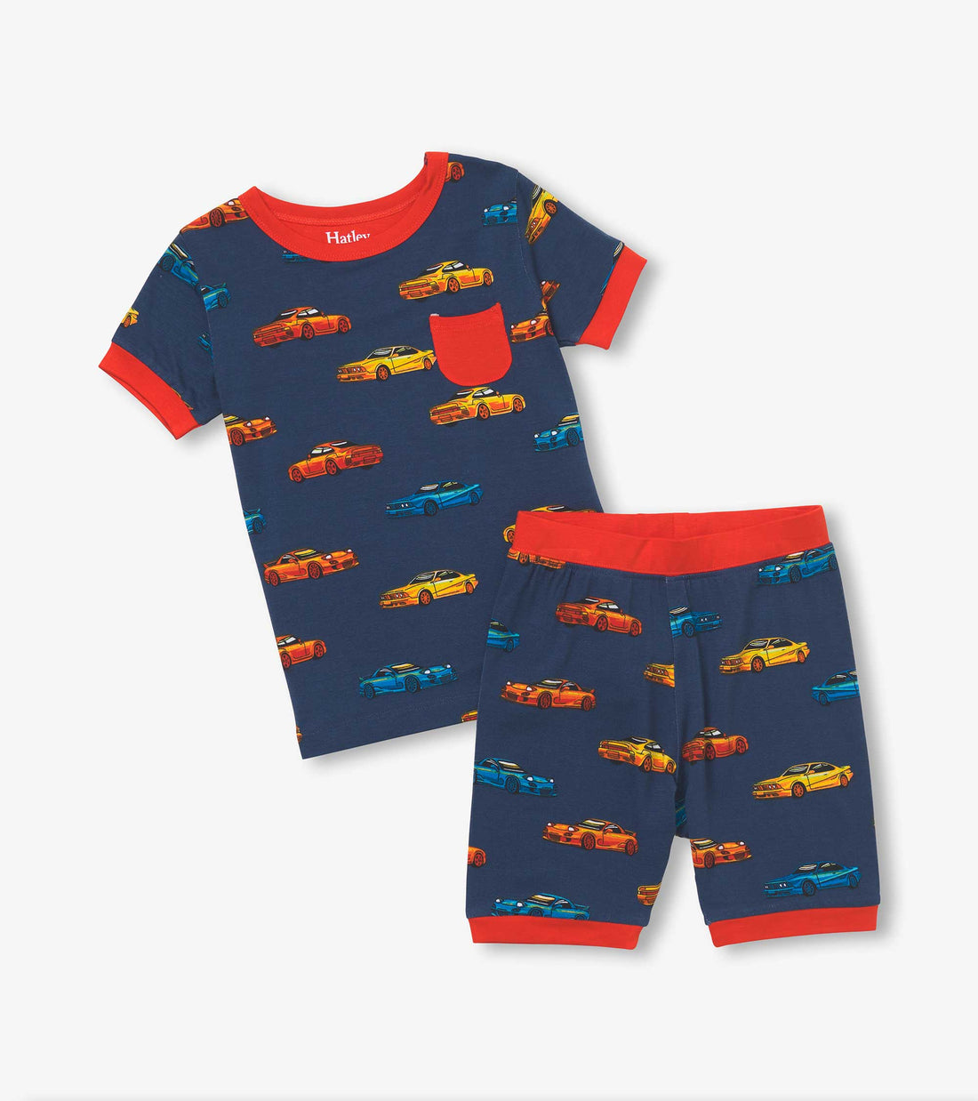 Sports Cars Bamboo Short Sleeve Pajama Set