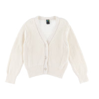 Girl's White Knit Cardigan