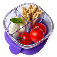 Compact Leakproof Snack Bowl with 3 Compartments