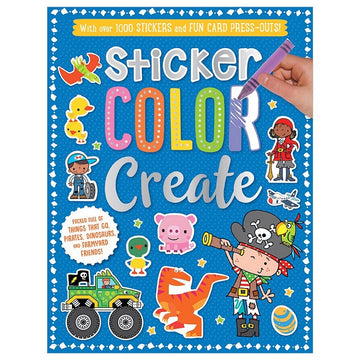 Sticker Color Create Blue Activity Book