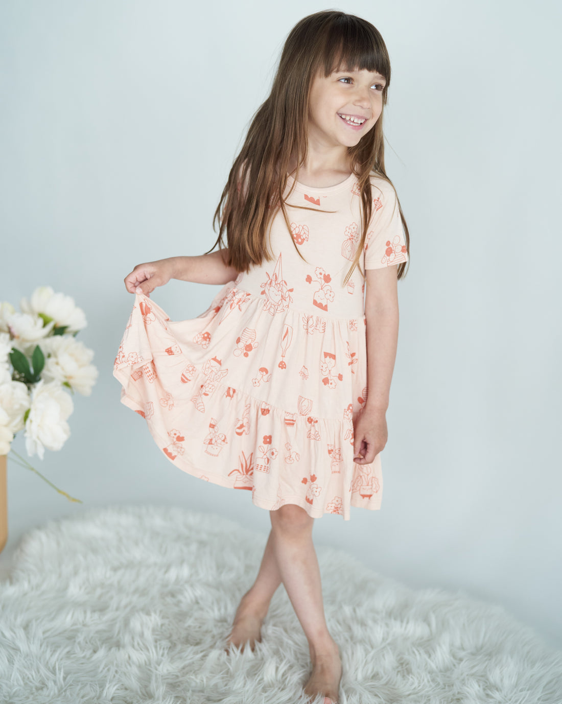 Bamboo Tiered Jersey Dress w Bloomer