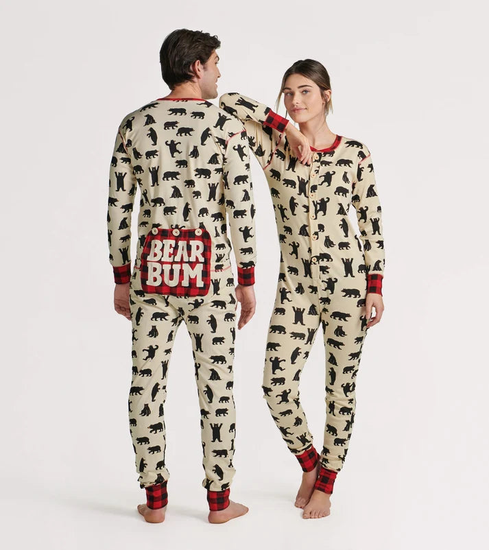 Black Bear Bum One-Piece Pajamas – Adult