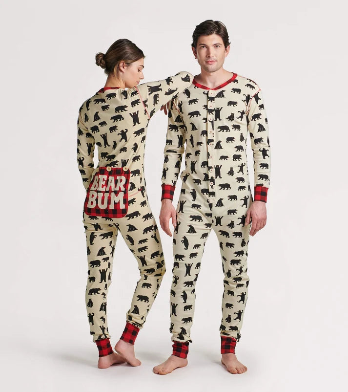 Black Bear Bum One-Piece Pajamas – Adult