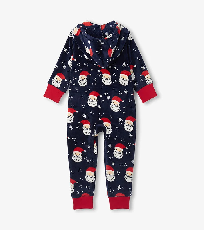 Santa Fleece Hooded Jumpsuit – Kids