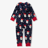 Santa Fleece Hooded Jumpsuit – Kids