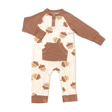 Bamboo Long Sleeve Romper with Kangaroo Pocket