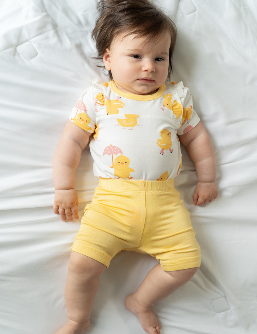 Bamboo Ruffle Onesie & Shorts