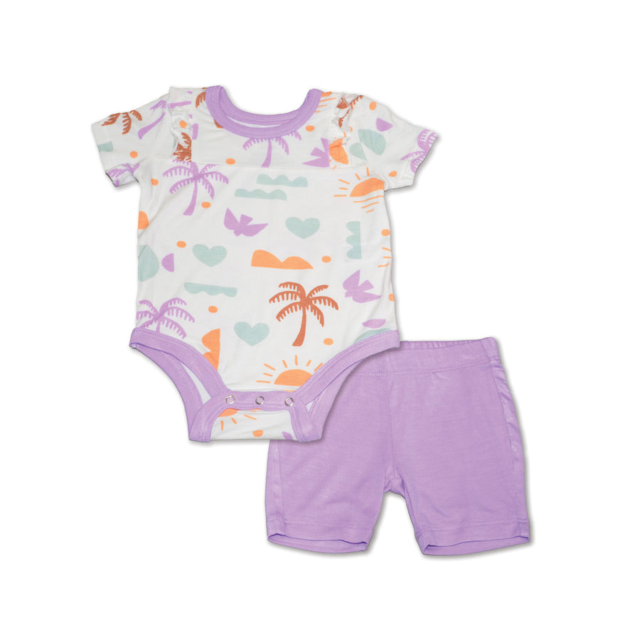 Bamboo Ruffle Onesie & Shorts