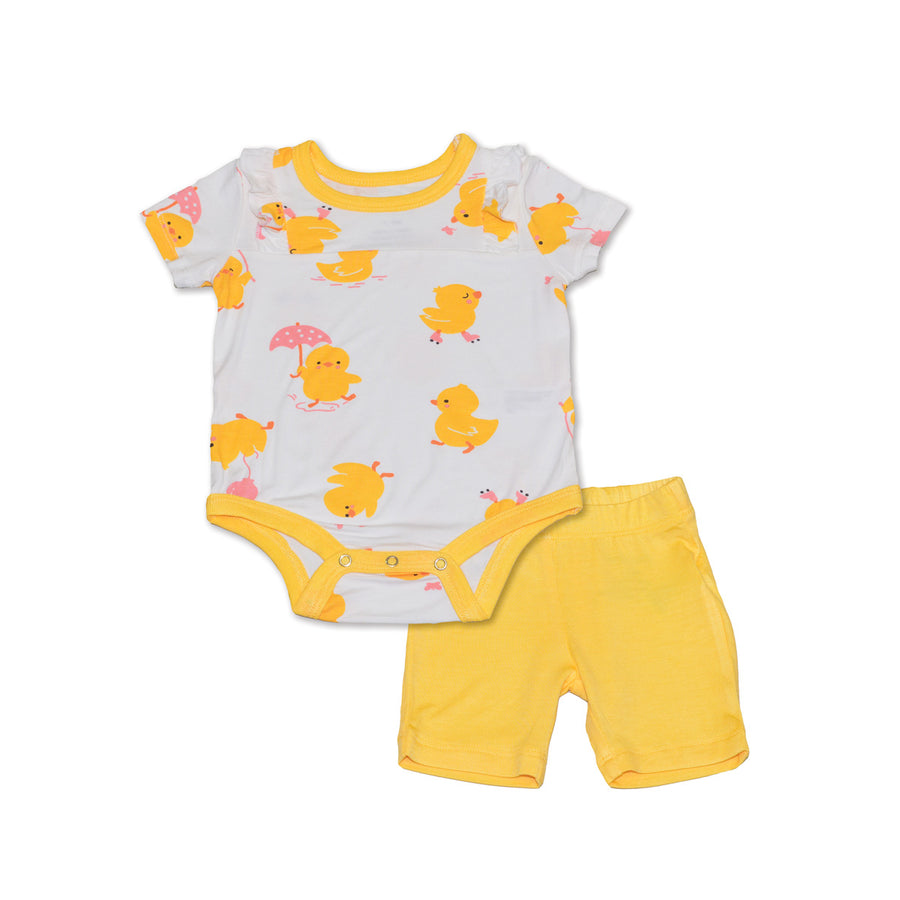 Bamboo Ruffle Onesie & Shorts