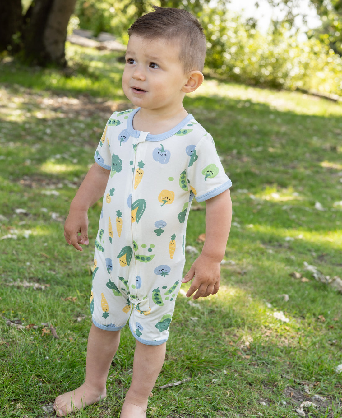 Bamboo Short Sleeve Zippy Romper