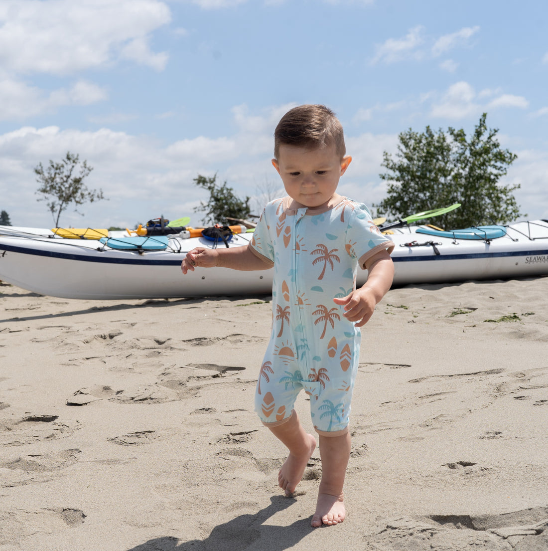 Bamboo Short Sleeve Zippy Romper