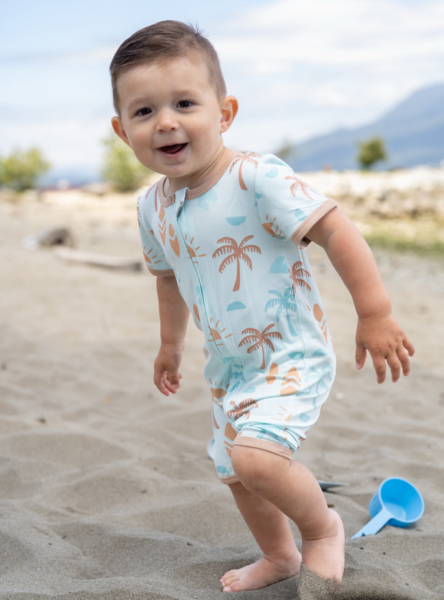 Bamboo Short Sleeve Zippy Romper