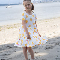 Bamboo Tiered Jersey Dress w Bloomer