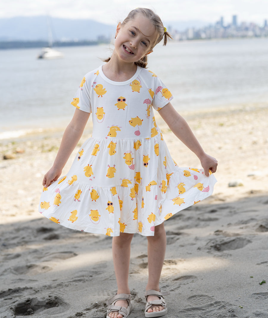 Bamboo Tiered Jersey Dress w Bloomer