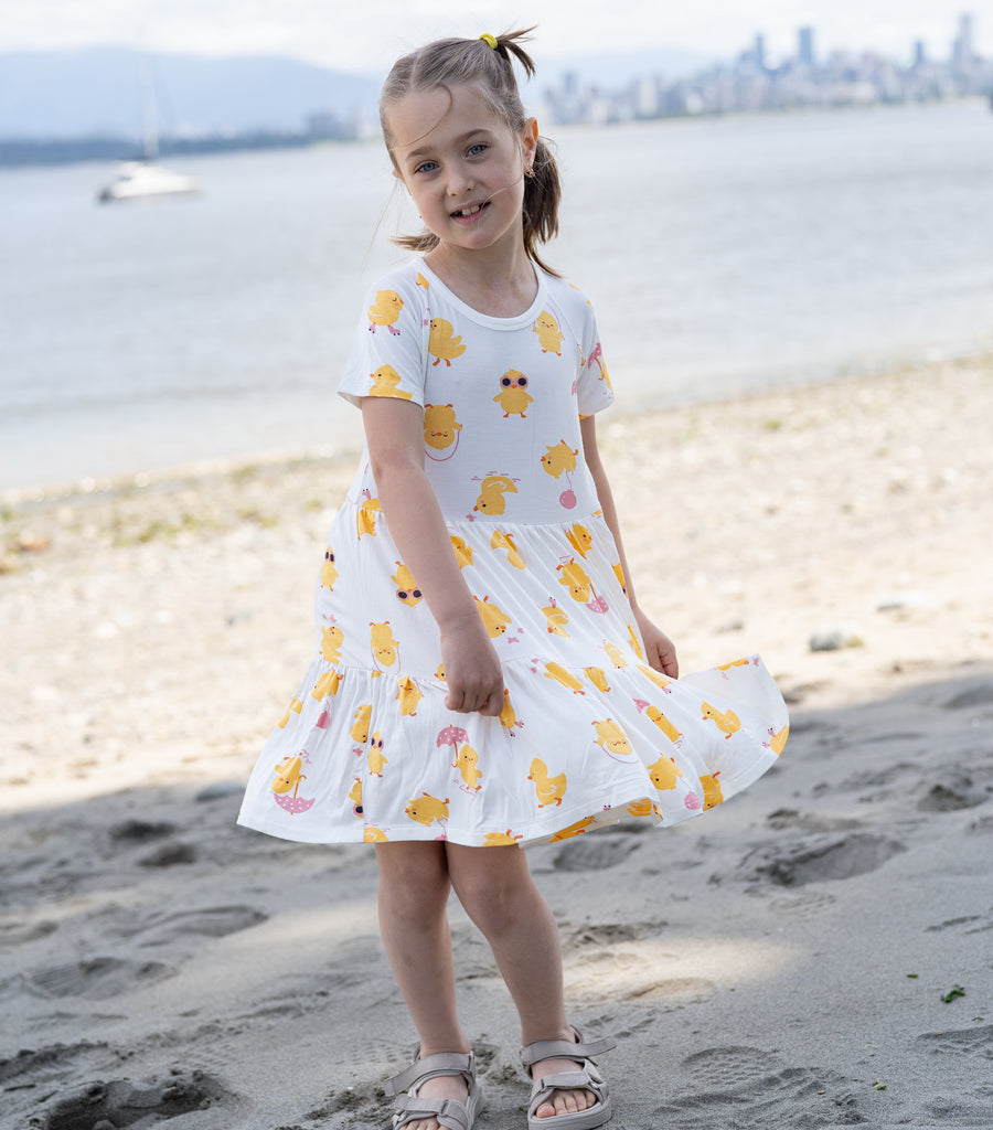 Bamboo Tiered Jersey Dress w Bloomer