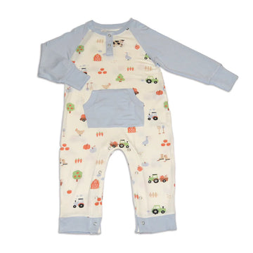 Bamboo Long Sleeve Romper with Kangaroo Pocket
