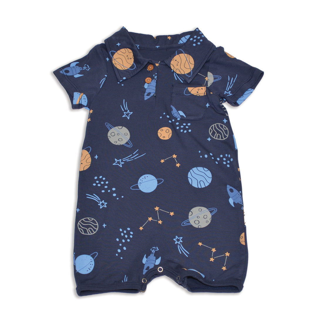 Bamboo Short Sleeve Polo Romper