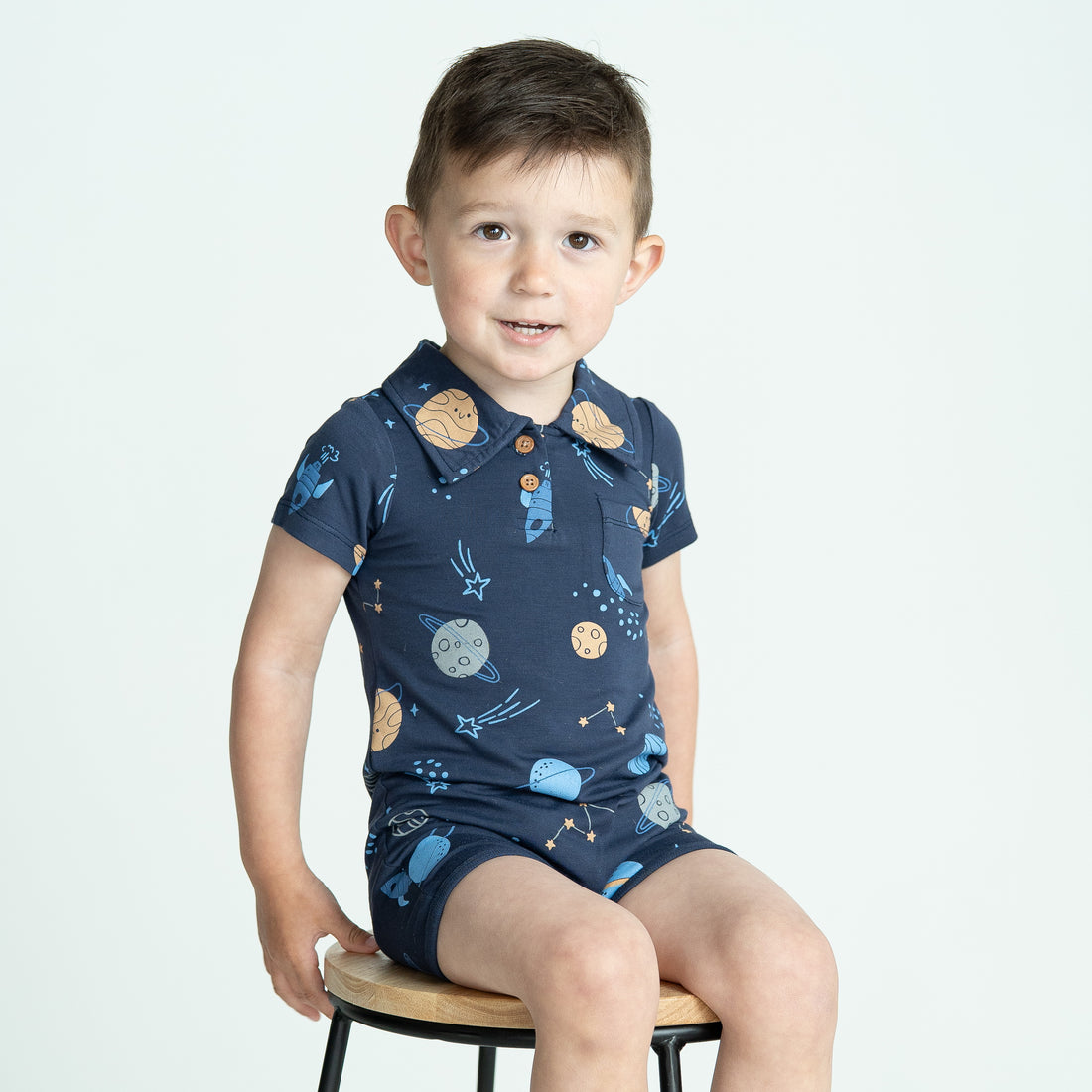Bamboo Short Sleeve Polo Romper