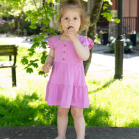 Bamboo Flutter Sleeve Tiered Dress