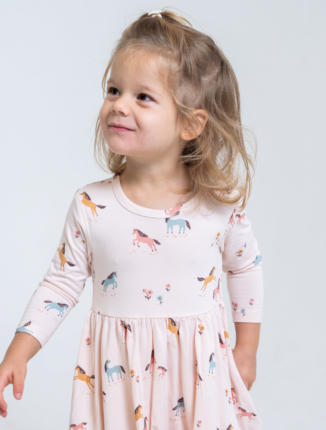 Bamboo Long Sleeve Flare Dress